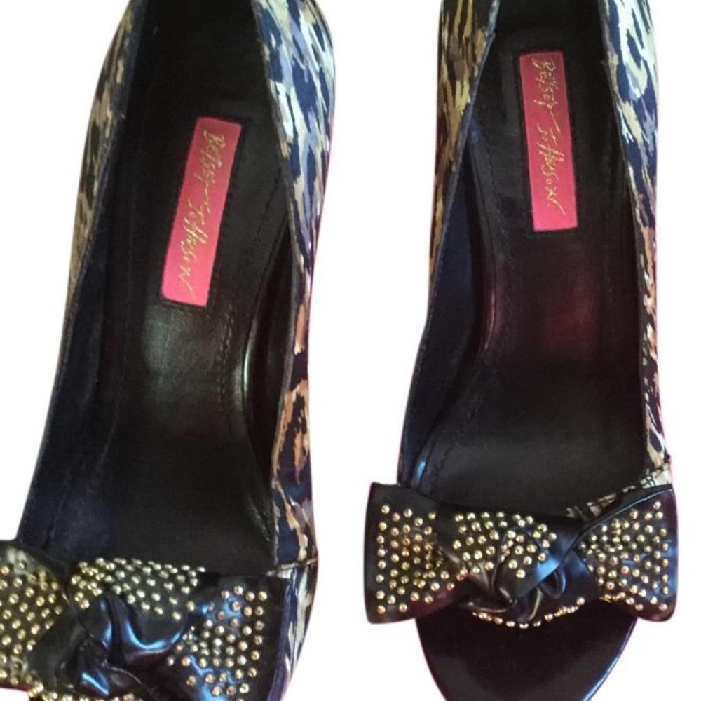 Betsey Johnson Multicolor Open Toe Pumps